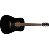 Fender CD-60S Dreadnought Black Akustik Gitar - 1