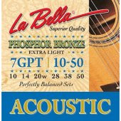 La Bella 7GPT Akustik Gitar Teli (10-50) - 1
