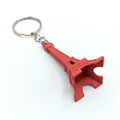 Paris Eyfel Kulesi 3D Metal Anahtarlık Kırmızı thumbnail 3