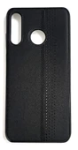 Huawei P30 Lite Uyumlu Deri Görünümlü Yumuşak Ve Esnek Süet Kılıf Siyah thumbnail 1