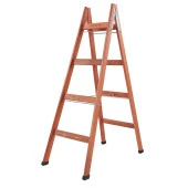 4 BASAMAKLI ÇİFT ÇIKIŞLI AHŞAP MERDİVEN (YÜKSEKLİK 1.40 MT) thumbnail 1