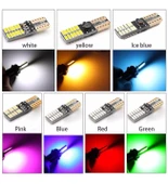 2 Adet KIRMIZI Renk T10 Dipsiz Led Ampul 24 LEDLİ Park Ampulü Gündüz Farı Yüksek Işık Güçlü - 2