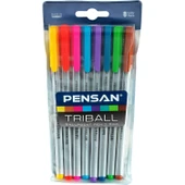 PENSAN TÜKENMEZ TRIBALL 1MM RENKLİ 8Lİ KALEM thumbnail 1