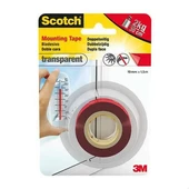 3M SCOTCH 4004 ŞEFFAF ÇİFT TARAFLI MONTAJ BANDI 19MM X 1,5M - 1