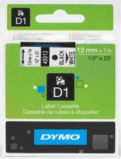 45013 Dymo D1 Etiket 12MM X 7M Beyaz  Siyah - 1