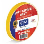 KRAF ÇİFT TARAFLI BANT 12MM X 25 METRE - 1