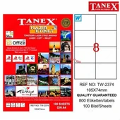 Tanex Tw-2374 - 105 X 74 MM Laser Etiket 100 Adet - 1
