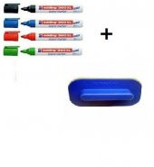 EDDİNG 360XL TAHTA KALEMİ 4 KARIŞIK RENK+ SİLGİLİ ÜCRETSİZ KARGO - 1