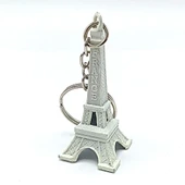 Paris Eyfel Kulesi 3D Metal Anahtarlık Beyaz thumbnail 2