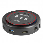 Promate CenterHub Type-C Hub Çoklayıcı Dönüştürücü İstasyon Adaptör 11 in 1 Arada 87w Wireless Telefon Şarjlı - 1