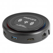 Promate CenterHub Type-C Hub Çoklayıcı Dönüştürücü İstasyon Adaptör 11 in 1 Arada 87w Wireless Telefon Şarjlı - 2