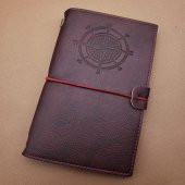 Deri Pusula Tasarımlı Defter - 1