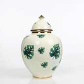 Vitale Yaprak Desenli Şah Küp Yeşil 38 cm AK.NRH0085 thumbnail 1