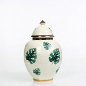 Vitale Yaprak Desenli Şah Küp Yeşil 35 cm AK.NRH0086 thumbnail 1