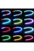 RGB  Açılış Animasyonlu Kumandalı 8 Renk Far Üstü Kayar Sinyalli Gündüz Ledi Bir Çift - 1