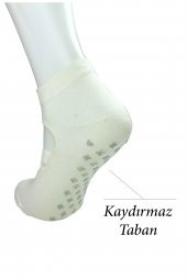 Kaydırmaz Taban Kadın Dans Pilates Ve Yoga Çorabı Krem - 2