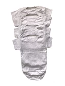 Bebek 4'lü Yarım Kollu Çıtçıtlı %100 Pamuklu Body Zıbın-Gri - 1