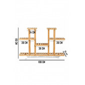 Natural Doğal Ahşap Dekoratif Çiçeklik Saksılık Balkon Bahçe Standı - 2
