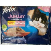FELİX Junior Tavuklu Ve Sığır Etli Yaş Kedi Maması (4x85gr) 12 adet - 1