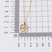 14 Ayar Altın Kalp Yonca Kolye thumbnail 6