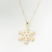 Trend 14 Ayar Altın Kar Tanesi Kolye thumbnail 2