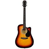 Squier SA-105CE Dreadnought Cutaway Sunburst Elektro Akustik Gitar thumbnail 2