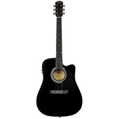 Squier SA-105CE Dreadnought Cutaway Black Elektro Akustik Gitar - 2