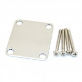 Fender 4-Bolt Vintage-Style Neck Plate Plain No Serial Number or Logo Chrome Gitar Yedek Parça thumbnail 1