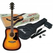 IBANEZ V50NJP-VS V Serisi JAM Paket Vintage Sunburst High Gloss Akustik Gitar Seti Akort Cihazı & Gigbag ve Aksesuarlar Dahil - 1
