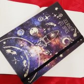 Tasarım Space Roket Defter Lastikli - 2