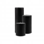 3 Adet Silindir Siyah Mum 7x6, 7x9, 7x12 Cm - 1