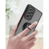 Smody Samsung Galaxy A23 Kılıf Silikon Montreal Yüzüklü Standlı + Temperli Cam - 2