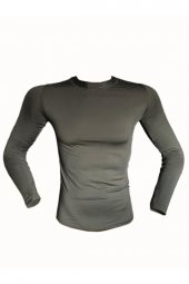 Erkek Askeri Termal Microfiber Uzun Kol Haki Tişört - 1