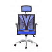 Herkese Mobilya Savona Mavi Fileli Krom Makam Koltuğu Ofis Koltuğu - 2