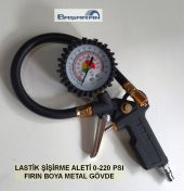 Lastik Şişirme Aleti Siyah Metal Gövde Hava Saati 220 Psı - 1