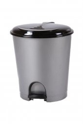 Plastik Pedallı Basmalı Açılır Kapak Çöp Kutusu Kovası / 12 Litre / Gri / 27 x 30 x 33 Cm. - 1