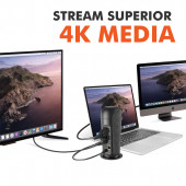 Promate AlphaHub USB Hub İstasyon + 5 Watt Bluetooth Hoparlör Type-c 87w 1gbps, Aux 3 Usb Sd/micro Sd 4k Hdmı, Vga - 2