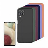 Samsung Galaxy A22 Kılıf Silikon Lansman İçi Kadife+ Cam Ekran Koruyucu thumbnail 1