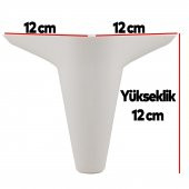 Lüks Mobilya Kanepe Sehpa Puf Koltuk Ayağı 12 cm Beyaz Baza Ayak - 5