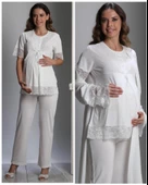 BirolGaye 2110 Hamile Lohusa 3 Lü Pijama Sabahlık Tk - 1