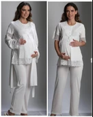 BirolGaye 2110 Hamile Lohusa 3 Lü Pijama Sabahlık Tk - 3