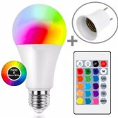 Renk Değiştiren Uzaktan Kumandalı Gece Lambası 16 Renk Devamlı Beyaz Işık Özellik + Duy Hediyeli - 1