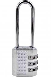 Şifreli Asma Kilit 38mm Uzun Dolap Çekmece Çanta Kilidi Asker Okul Kilit Gümüş Renk 9.5 Cm Uzunluk - 5