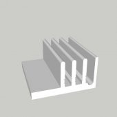 10ASY Alüminyum Soğutucu - 50mm x 20mm x 38mm - Delikli - 3