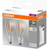Osram LED Base Classic A60 Filaman 2li Paket E27 Duy Sarı Işık - 1
