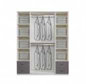 Bella 4 Kapılı Gardırop Aynalı Çekmeceli 170x55x210 - 3