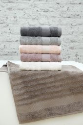 6lı 40x60 Renkli Pirinç Desen Bordürlü Havlu Seti - 1