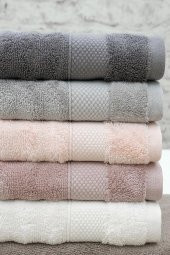 6lı 40x60 Renkli Pirinç Desen Bordürlü Havlu Seti - 2