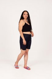 Truva Xxl Büyük Beden Kadın Giyim Mikro Kumaş deniz Şort Renkli KŞ053 - 8