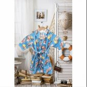 Genetti Home 100 Microcotton Baskılı Çocuk Bornoz - 1